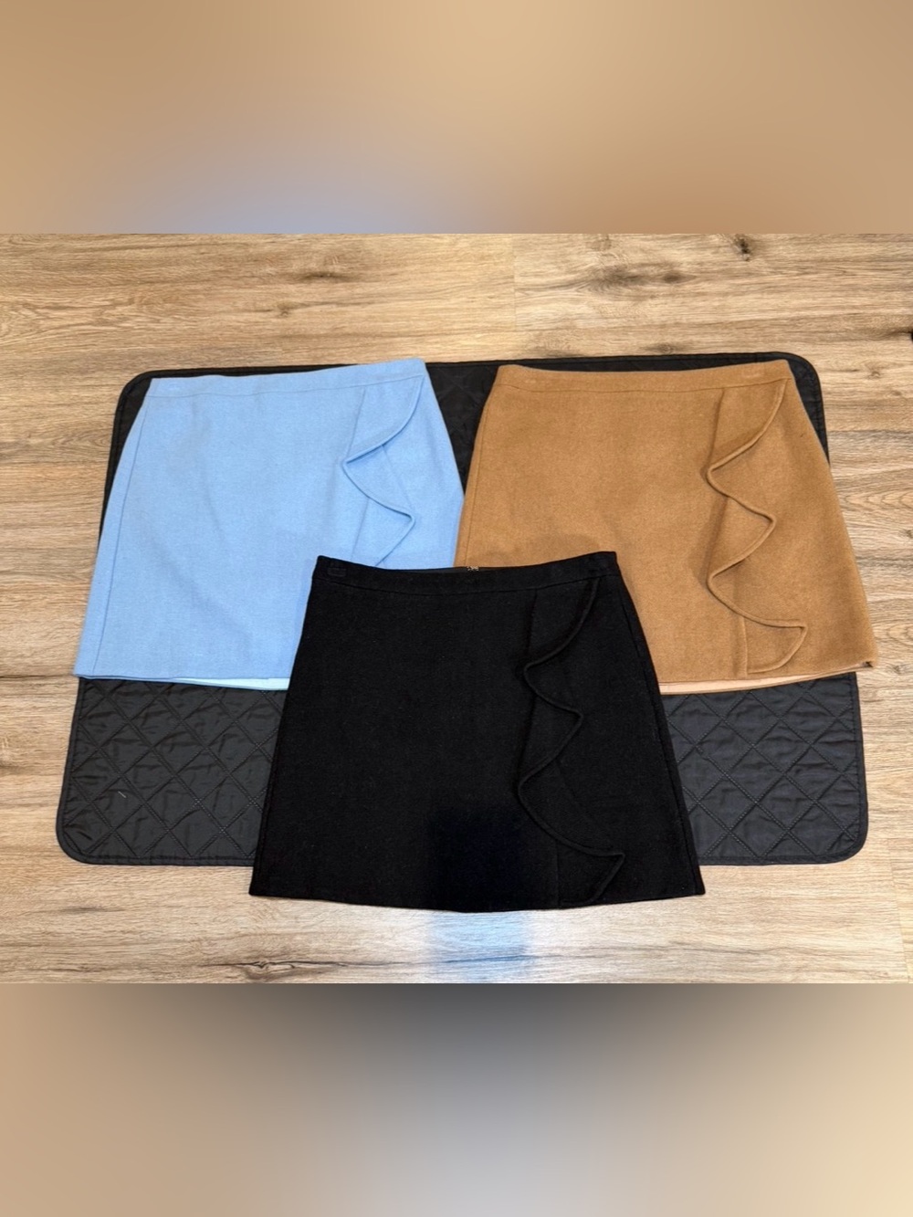 BUNDLE OF 3: Blue, Camel and, Black J. Crew mini skirts